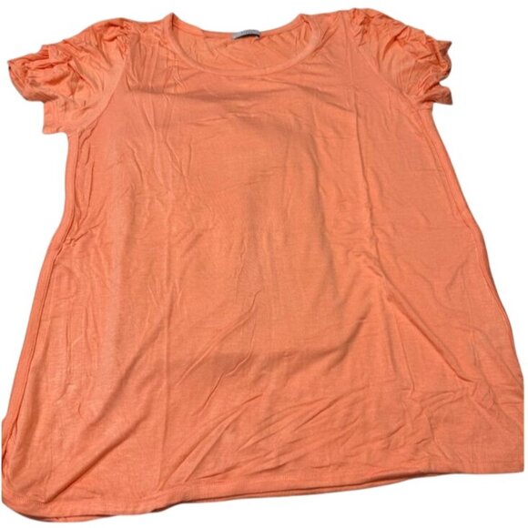 Studio 1886 Womens Ruched Sleeve Orange & Gray Floral Tops Size L (12-14) - Picture 5 of 8